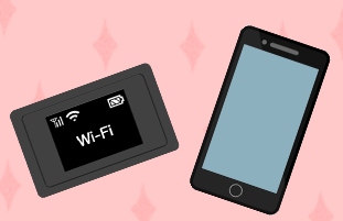 WiFiルーターの電源をオンにし、パスワードを入力するだけで利用ができます。 WiFiルーターの電源をオンにし、パスワードを入力するだけで利用ができます。